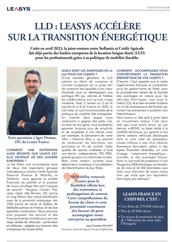  Leasys à l’honneur dans Challenges